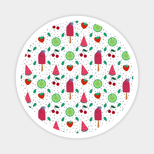 Abstract fruit pattern Magnet by DanielK